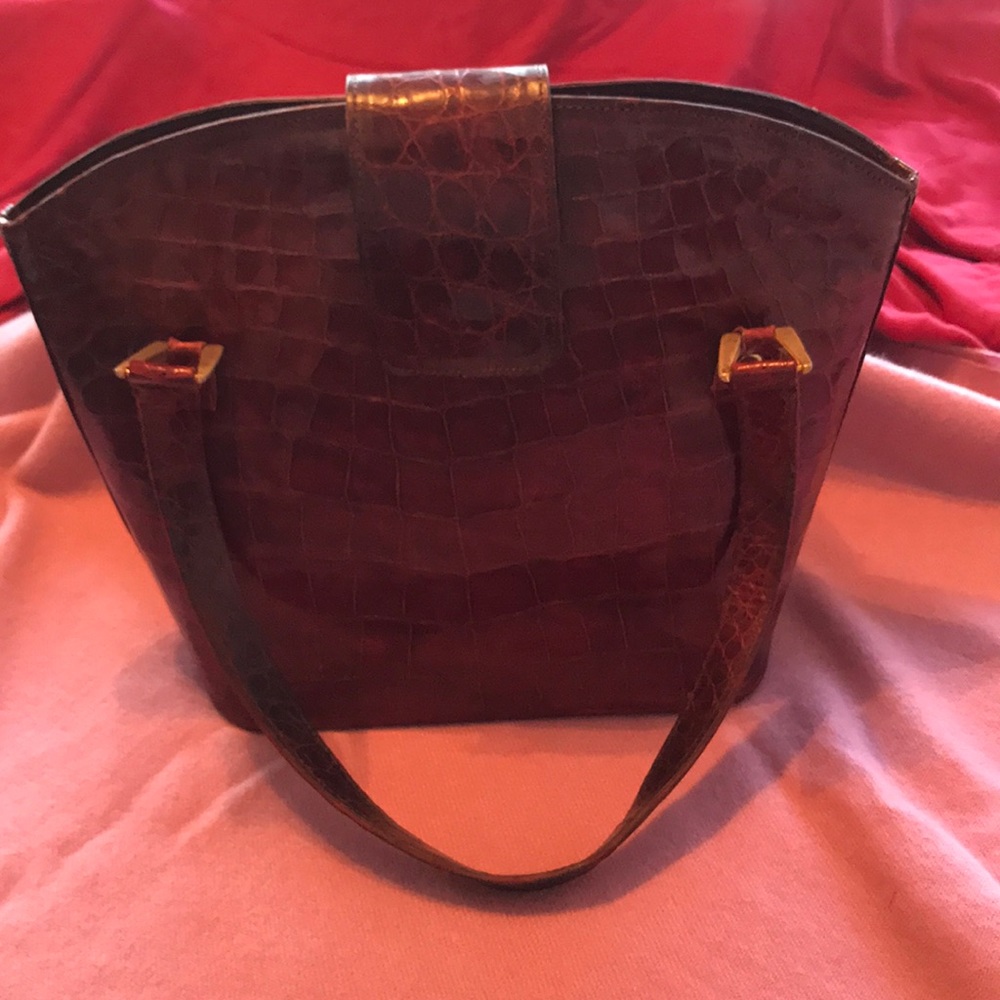 Handmade alligator skin purse